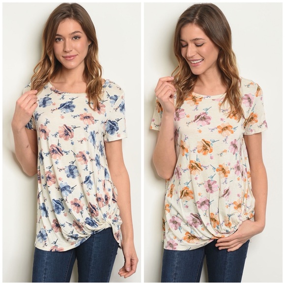 Tops - Pink/Peach Knot Tee 11012